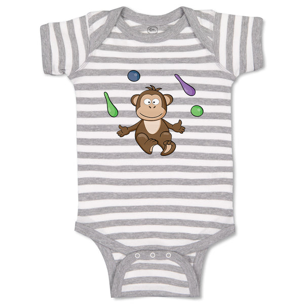 Baby Clothes Monkey Juggling Animals Safari Baby Bodysuits Boy & Girl Cotton