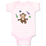 Baby Clothes Monkey Juggling Animals Safari Baby Bodysuits Boy & Girl Cotton