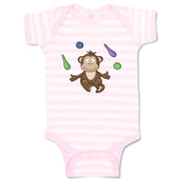 Baby Clothes Monkey Juggling Animals Safari Baby Bodysuits Boy & Girl Cotton