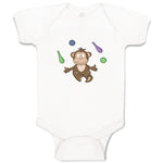 Baby Clothes Monkey Juggling Animals Safari Baby Bodysuits Boy & Girl Cotton