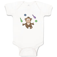 Baby Clothes Monkey Juggling Animals Safari Baby Bodysuits Boy & Girl Cotton