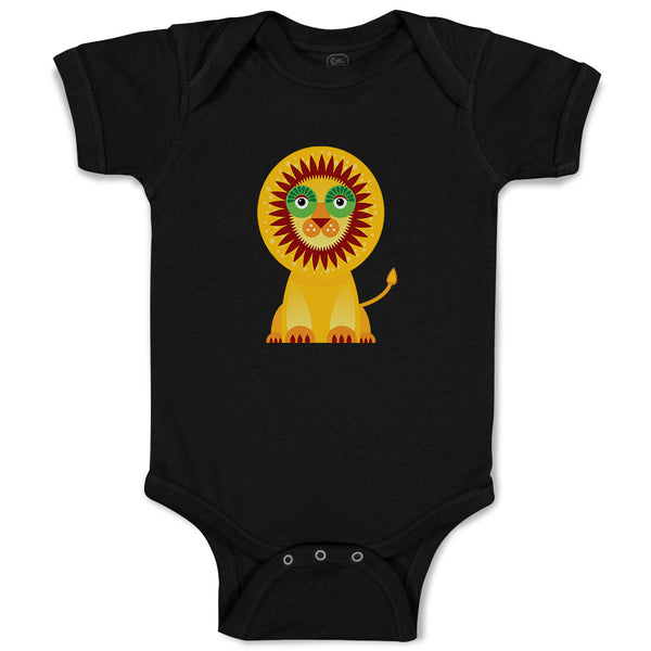 Baby Clothes Lion in Ornament Safari Baby Bodysuits Boy & Girl Cotton