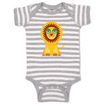 Baby Clothes Lion in Ornament Safari Baby Bodysuits Boy & Girl Cotton