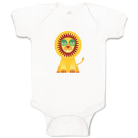 Baby Clothes Lion in Ornament Safari Baby Bodysuits Boy & Girl Cotton