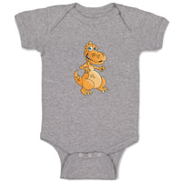 Baby Clothes Orange Dinosaur Dinosaurs Dino Trex Baby Bodysuits Cotton