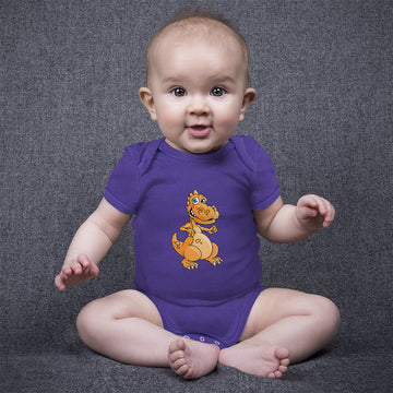 Baby Clothes Orange Dinosaur Dinosaurs Dino Trex Baby Bodysuits Cotton