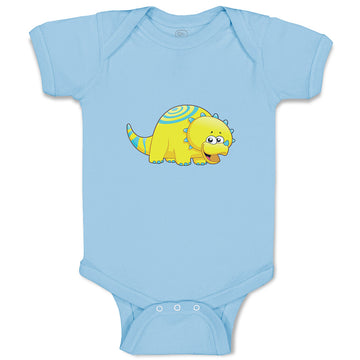 Baby Clothes Dinosaur Yellow Blue Smiling Dinosaurs Dino Trex Baby Bodysuits