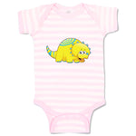 Baby Clothes Dinosaur Yellow Blue Smiling Dinosaurs Dino Trex Baby Bodysuits