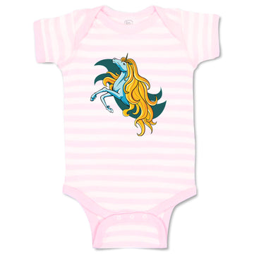Baby Clothes Unicorn with Long Blonde Hair Funny Humor Baby Bodysuits Cotton