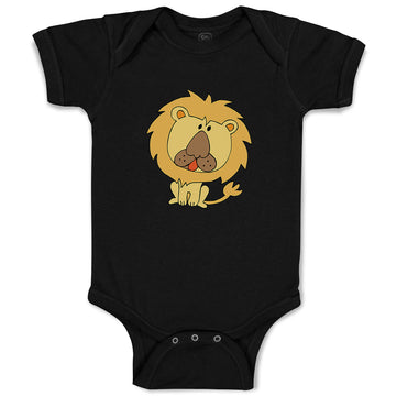 Baby Clothes Lion with Big Round Head Animals Safari Baby Bodysuits Cotton