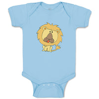 Baby Clothes Lion with Big Round Head Animals Safari Baby Bodysuits Cotton