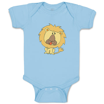 Baby Clothes Lion with Big Round Head Animals Safari Baby Bodysuits Cotton