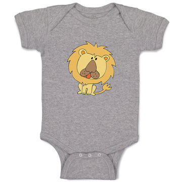 Baby Clothes Lion with Big Round Head Animals Safari Baby Bodysuits Cotton