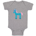 Baby Clothes Unicorn Blue Style A Funny Humor Baby Bodysuits Boy & Girl Cotton