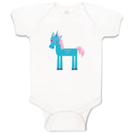 Baby Clothes Unicorn Blue Style A Funny Humor Baby Bodysuits Boy & Girl Cotton