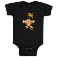 Baby Clothes Baby Monkey Throwing Banana up Animals Zoo Funny Baby Bodysuits