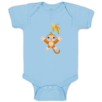Baby Clothes Baby Monkey Throwing Banana up Animals Zoo Funny Baby Bodysuits