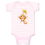 Baby Clothes Baby Monkey Throwing Banana up Animals Zoo Funny Baby Bodysuits