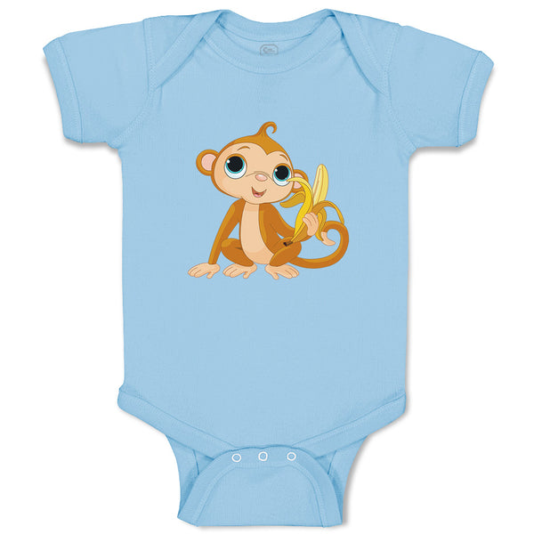Baby Clothes Baby Monkey with Banana Zoo Funny Baby Bodysuits Boy & Girl Cotton