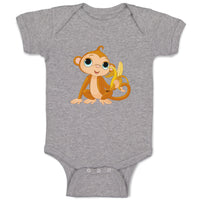 Baby Clothes Baby Monkey with Banana Zoo Funny Baby Bodysuits Boy & Girl Cotton