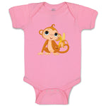 Baby Clothes Baby Monkey with Banana Zoo Funny Baby Bodysuits Boy & Girl Cotton