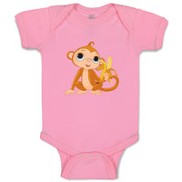 Baby Clothes Baby Monkey with Banana Zoo Funny Baby Bodysuits Boy & Girl Cotton