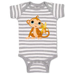 Baby Clothes Baby Monkey with Banana Zoo Funny Baby Bodysuits Boy & Girl Cotton