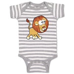 Baby Clothes Lion Walking Right Animals Safari Baby Bodysuits Boy & Girl Cotton