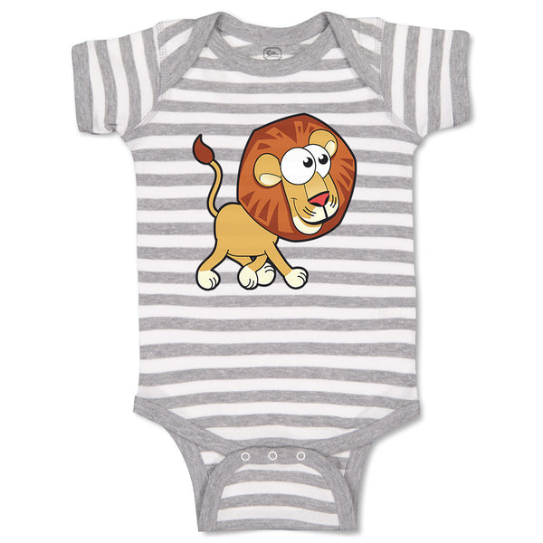 Baby Clothes Lion Walking Right Animals Safari Baby Bodysuits Boy & Girl Cotton