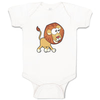 Baby Clothes Lion Walking Right Animals Safari Baby Bodysuits Boy & Girl Cotton