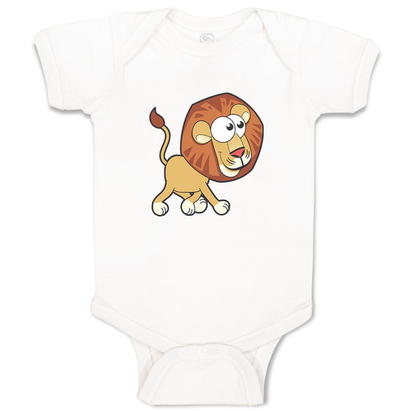 Baby Clothes Lion Walking Right Animals Safari Baby Bodysuits Boy & Girl Cotton