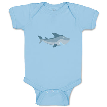 Baby Clothes Shark Smiling Animals Ocean Sea Life Baby Bodysuits Cotton