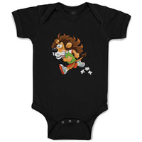 Baby Clothes Lion Running in Sport Suit Animals Zoo Funny Baby Bodysuits Cotton