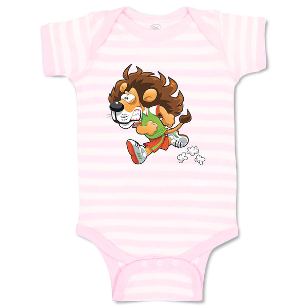 Baby Clothes Lion Running in Sport Suit Animals Zoo Funny Baby Bodysuits Cotton