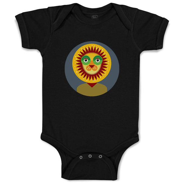 Baby Clothes Head in Circle Lion Animals Safari Baby Bodysuits Boy & Girl Cotton