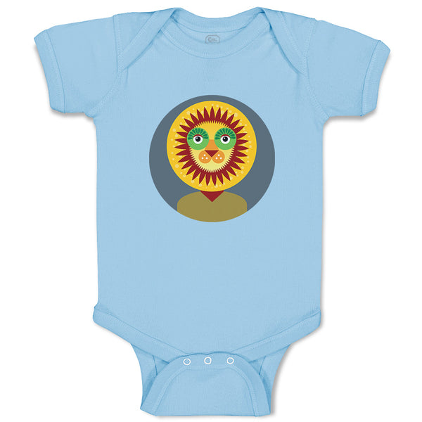 Baby Clothes Head in Circle Lion Animals Safari Baby Bodysuits Boy & Girl Cotton