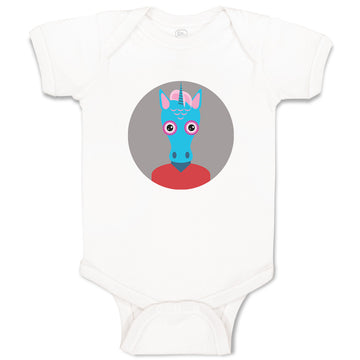 Baby Clothes Head in Circle Unicorn Animals Funny Humor Baby Bodysuits Cotton