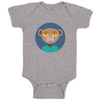 Baby Clothes Head in Circle Monkey Animals Zoo Funny Baby Bodysuits Cotton