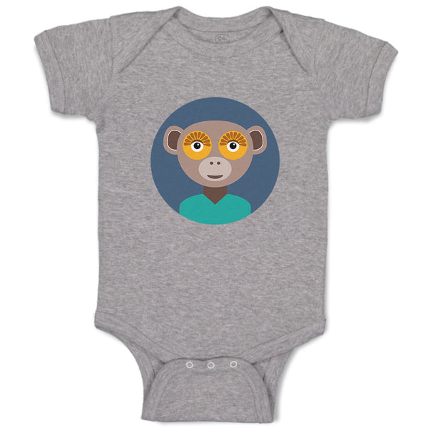 Baby Clothes Head in Circle Monkey Animals Zoo Funny Baby Bodysuits Cotton