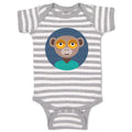 Baby Clothes Head in Circle Monkey Animals Zoo Funny Baby Bodysuits Cotton