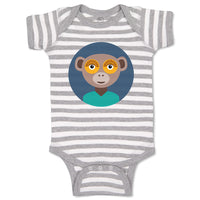 Baby Clothes Head in Circle Monkey Animals Zoo Funny Baby Bodysuits Cotton