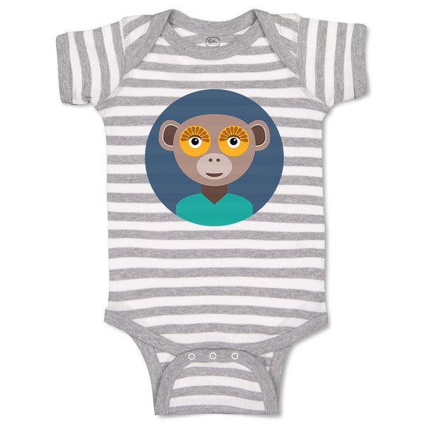Baby Clothes Head in Circle Monkey Animals Zoo Funny Baby Bodysuits Cotton