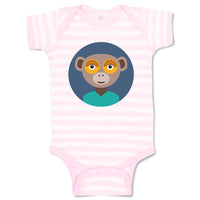 Baby Clothes Head in Circle Monkey Animals Zoo Funny Baby Bodysuits Cotton