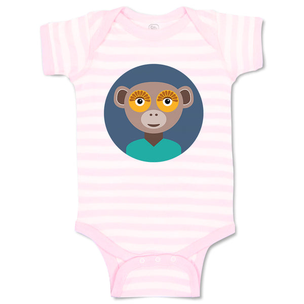 Baby Clothes Head in Circle Monkey Animals Zoo Funny Baby Bodysuits Cotton