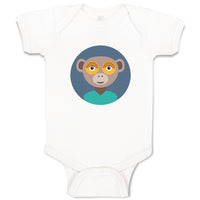 Baby Clothes Head in Circle Monkey Animals Zoo Funny Baby Bodysuits Cotton