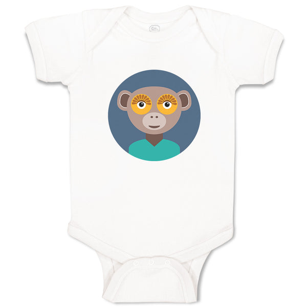 Baby Clothes Head in Circle Monkey Animals Zoo Funny Baby Bodysuits Cotton