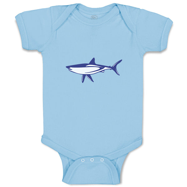 Baby Clothes Shark Blue Animals Ocean Sea Life Baby Bodysuits Boy & Girl Cotton