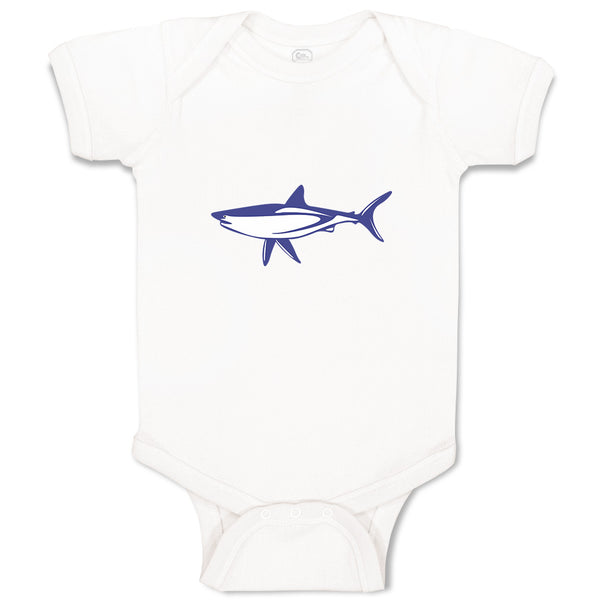 Baby Clothes Shark Blue Animals Ocean Sea Life Baby Bodysuits Boy & Girl Cotton