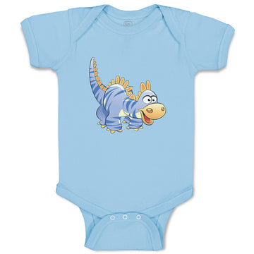 Baby Clothes Dinosaur Blue Facing Right Dinosaurs Dino Trex Baby Bodysuits