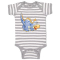 Baby Clothes Dinosaur Blue Facing Right Dinosaurs Dino Trex Baby Bodysuits